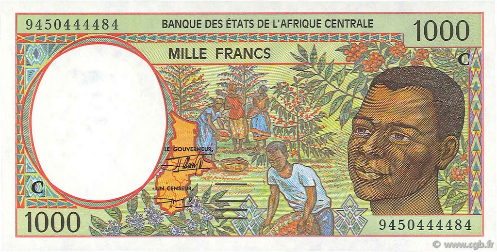 1000 Francs ESTADOS DE ÁFRICA CENTRAL
  1994 P.102Cb FDC