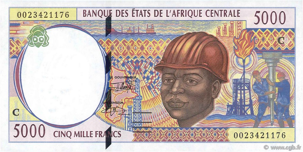 5000 Francs ZENTRALAFRIKANISCHE LÄNDER  2000 P.104Cf ST