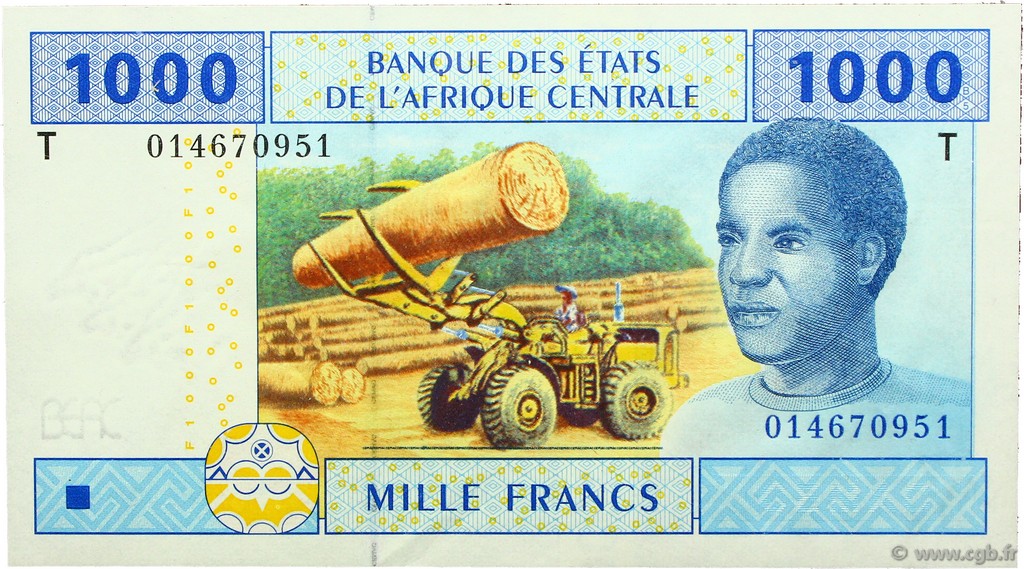 1000 Francs ESTADOS DE ÁFRICA CENTRAL
  2002 P.107Ta EBC+