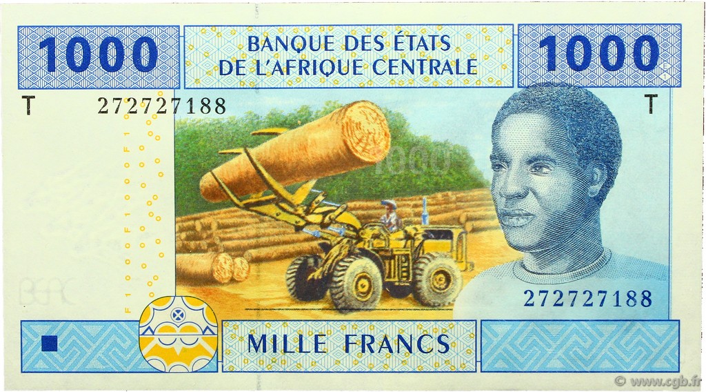 1000 Francs STATI DI L  AFRICA CENTRALE  2002 P.107Ta FDC