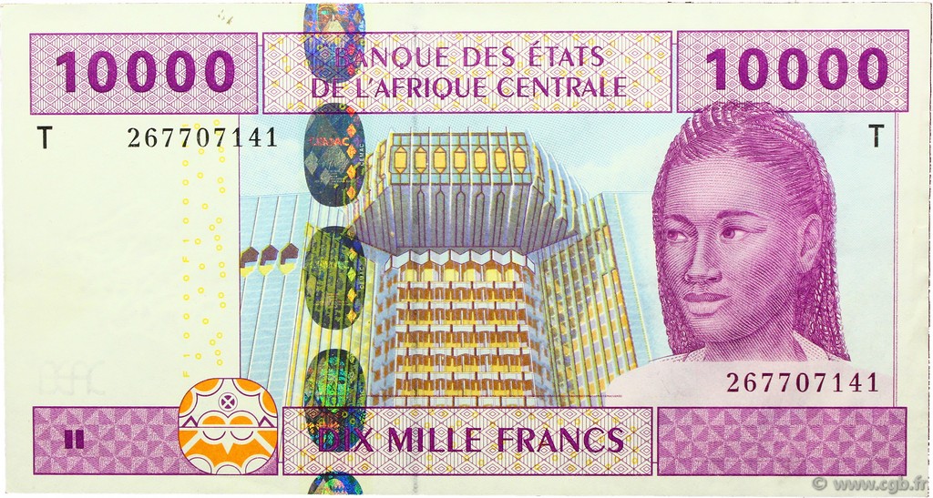 10000 Francs STATI DI L  AFRICA CENTRALE  2002 P.110Ta SPL