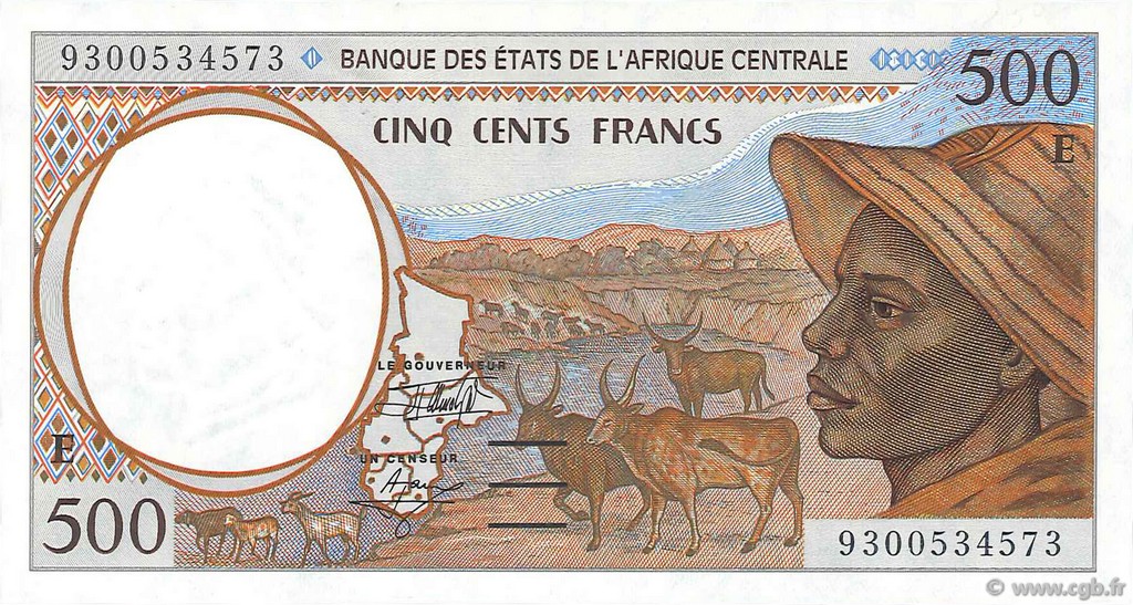 500 Francs STATI DI L  AFRICA CENTRALE  1993 P.201Ea FDC
