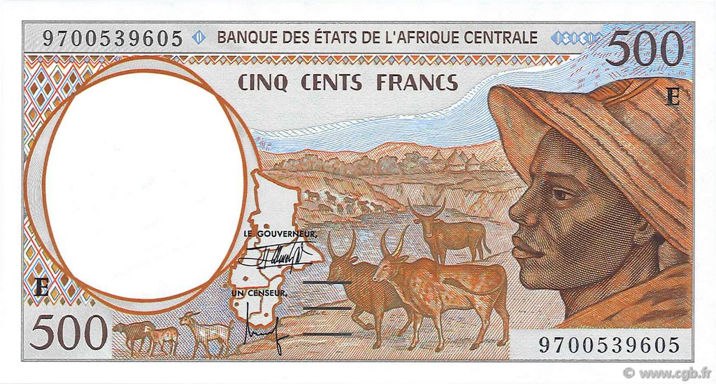 500 Francs STATI DI L  AFRICA CENTRALE  1997 P.201Ed FDC