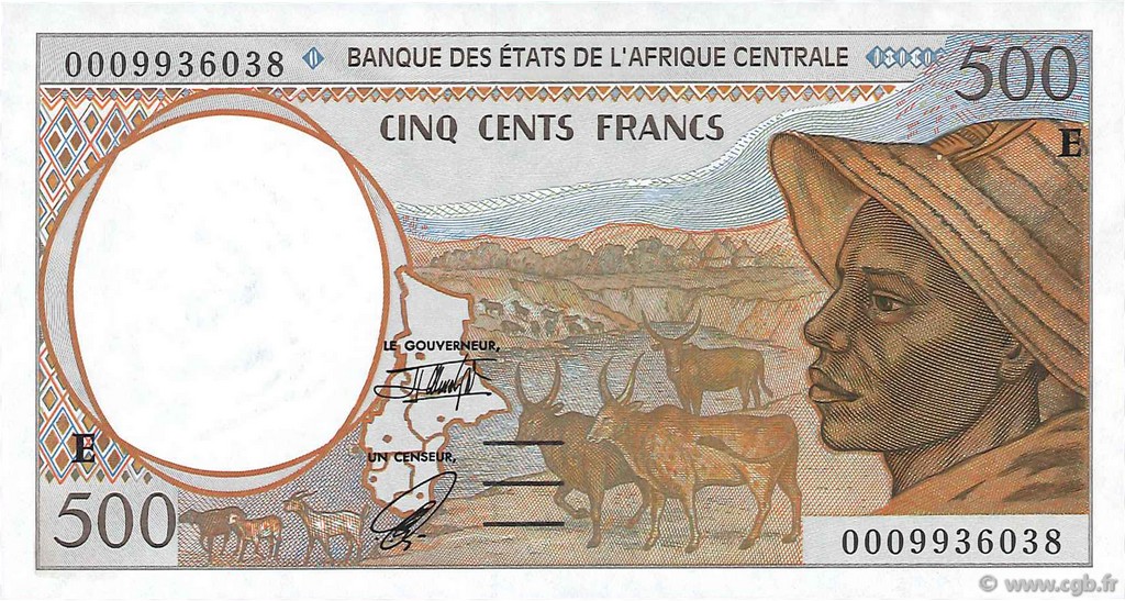 500 Francs STATI DI L  AFRICA CENTRALE  2000 P.201Eg FDC