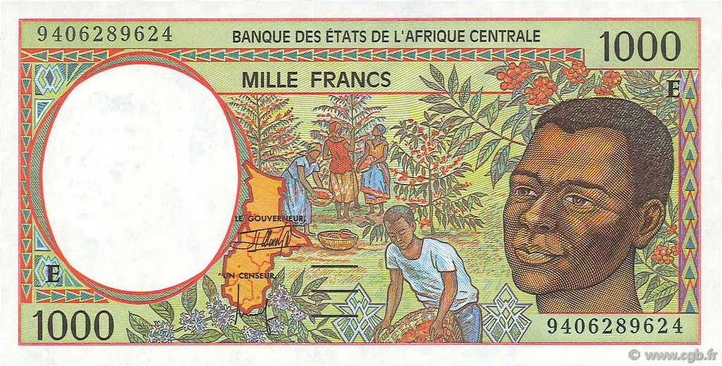 1000 Francs STATI DI L  AFRICA CENTRALE  1994 P.202Eb FDC