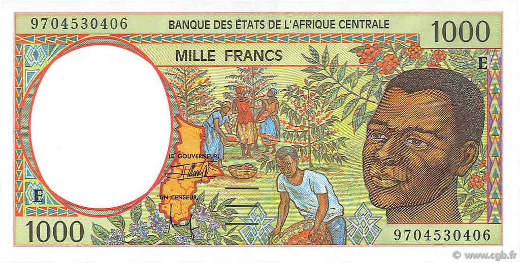 1000 Francs ZENTRALAFRIKANISCHE LÄNDER  1997 P.202Ed ST