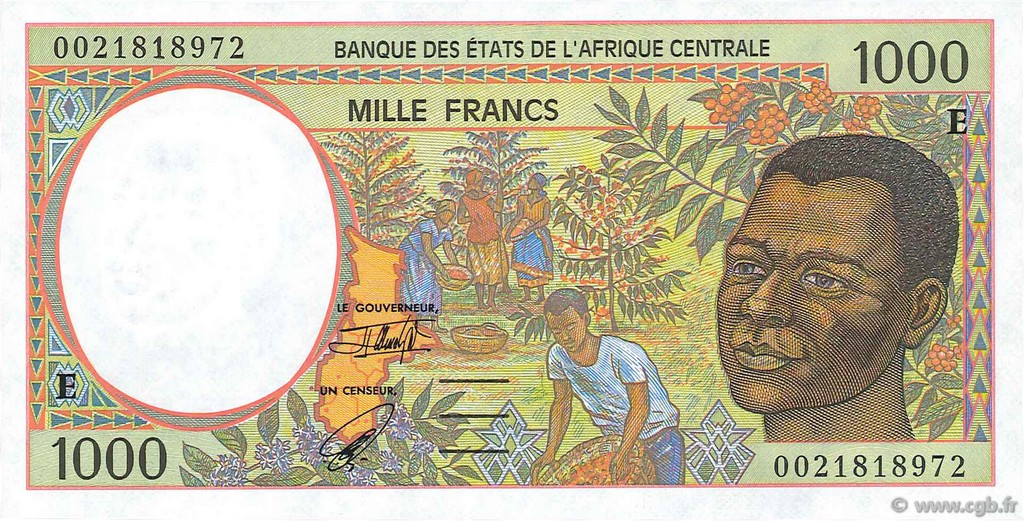 1000 Francs STATI DI L  AFRICA CENTRALE  2000 P.202Eg FDC