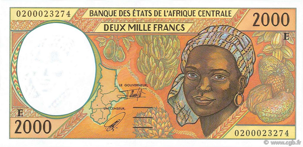 2000 Francs CENTRAL AFRICAN STATES  2002 P.203Eh UNC
