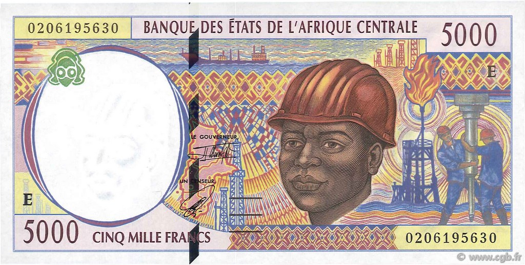 5000 Francs CENTRAL AFRICAN STATES  2002 P.204Eg UNC