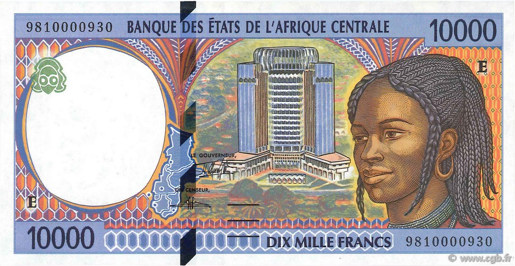 10000 Francs CENTRAL AFRICAN STATES  1998 P.205Ed UNC-