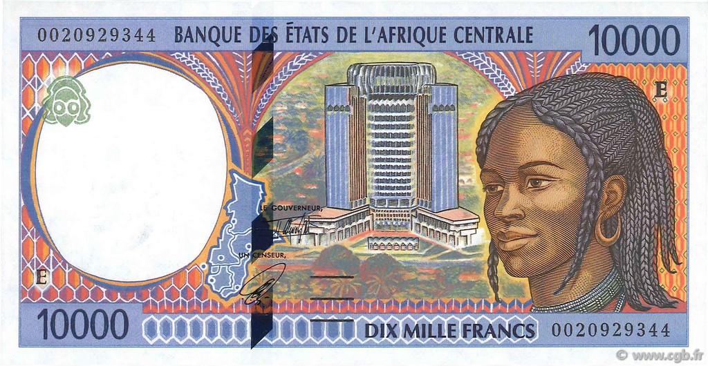 10000 Francs STATI DI L  AFRICA CENTRALE  2000 P.205Ef FDC