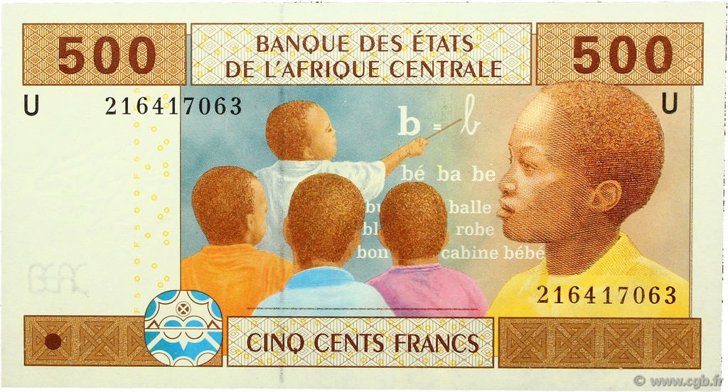 500 Francs STATI DI L  AFRICA CENTRALE  2002 P.206Ub FDC