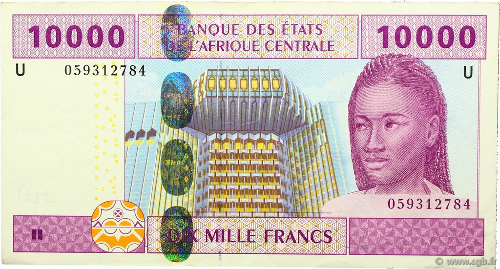 10000 Francs ÉTATS DE L AFRIQUE CENTRALE  2002 P.210U SUP+