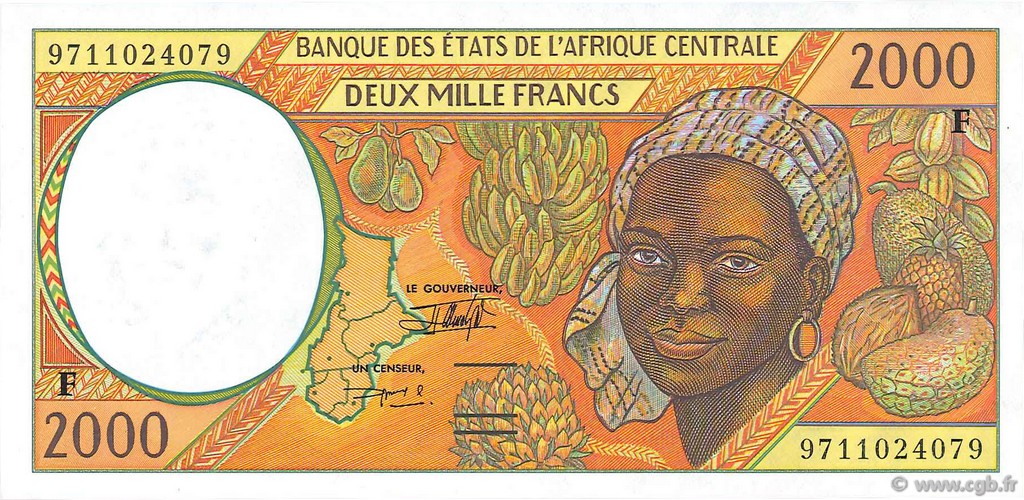 2000 Francs STATI DI L  AFRICA CENTRALE  1997 P.303Fd q.FDC