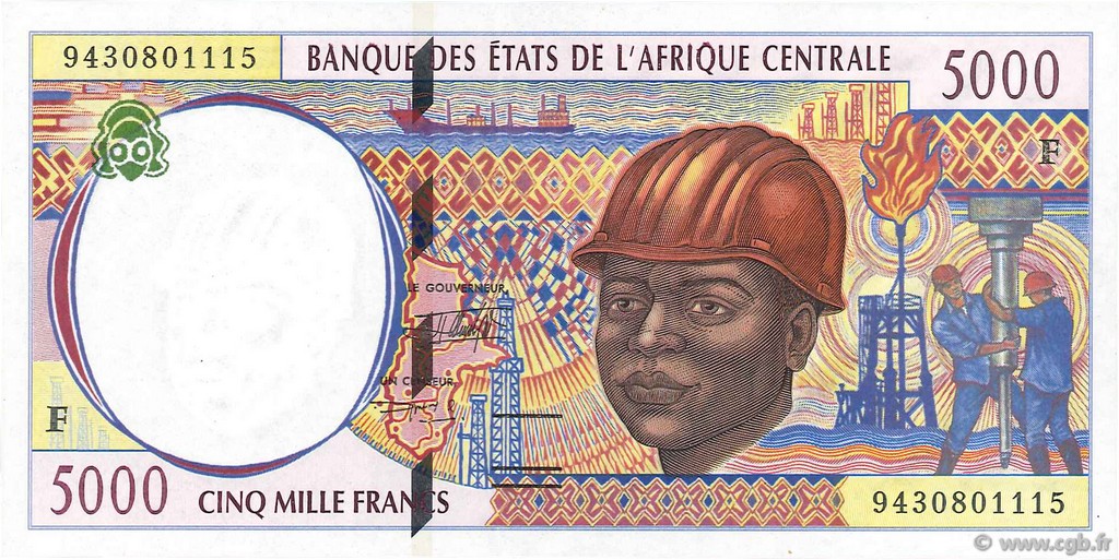 5000 Francs ZENTRALAFRIKANISCHE LÄNDER  1994 P.304Fa ST