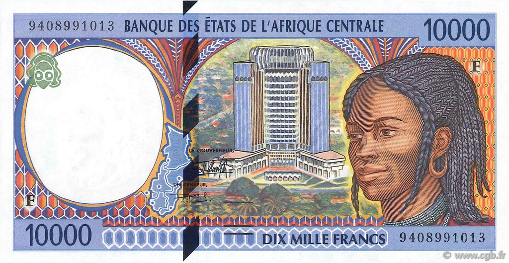 10000 Francs CENTRAL AFRICAN STATES  1994 P.305Fa UNC