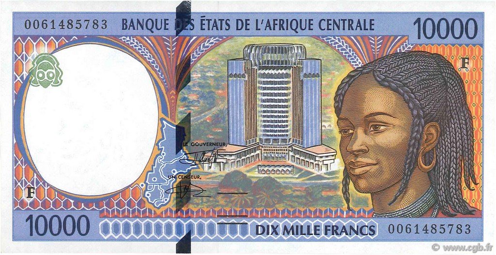10000 Francs STATI DI L  AFRICA CENTRALE  2000 P.305Ff FDC