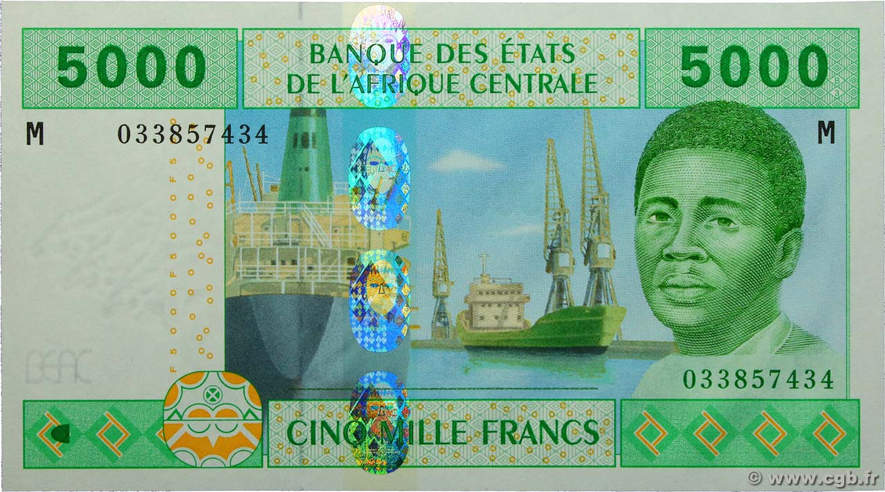 5000 Francs ZENTRALAFRIKANISCHE LÄNDER  2002 P.309M ST