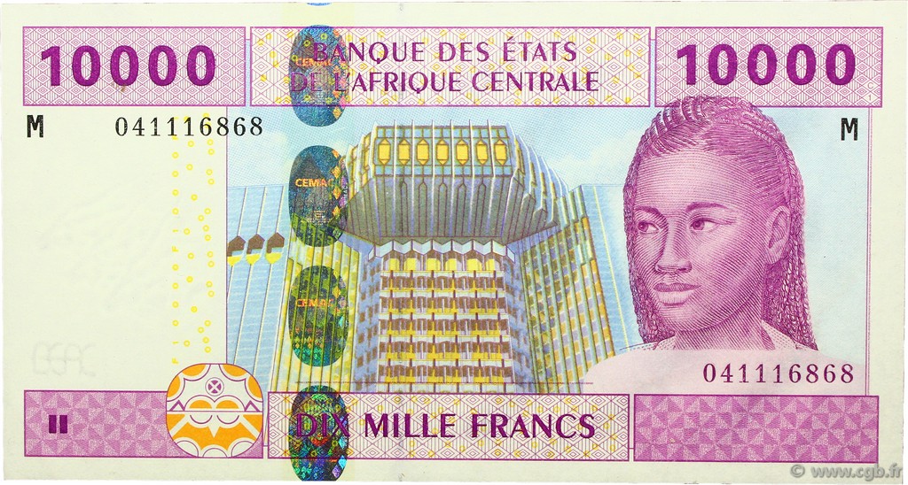 10000 Francs CENTRAL AFRICAN STATES  2002 P.310Ma UNC-