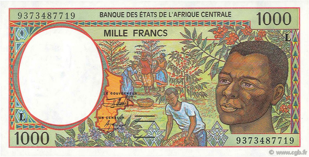1000 Francs ESTADOS DE ÁFRICA CENTRAL
  1993 P.402La FDC
