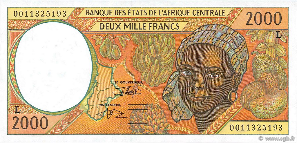 2000 Francs STATI DI L  AFRICA CENTRALE  2000 P.403Lg FDC