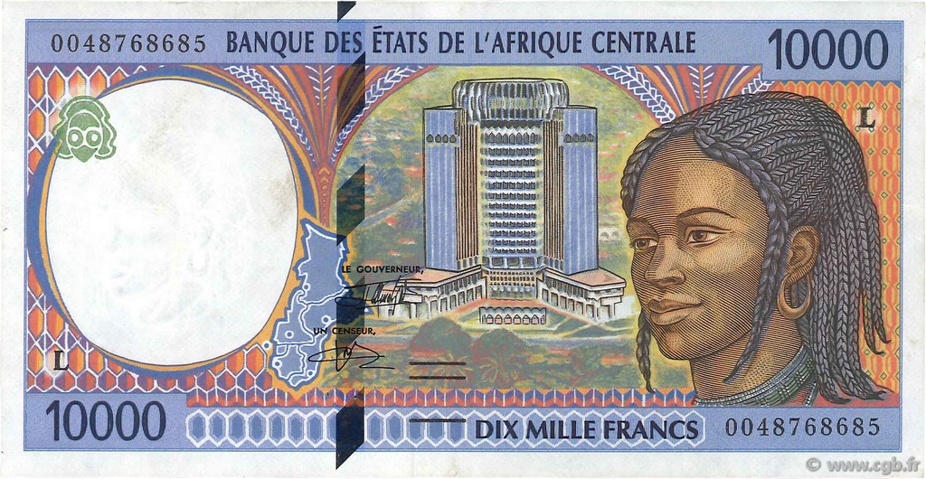 10000 Francs STATI DI L  AFRICA CENTRALE  2000 P.405Lf q.SPL