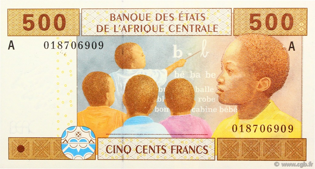 500 Francs STATI DI L  AFRICA CENTRALE  2002 P.406A FDC