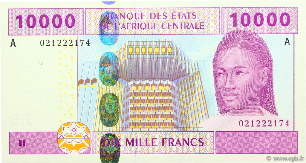 10000 Francs ÉTATS DE L AFRIQUE CENTRALE  2002 P.410A NEUF