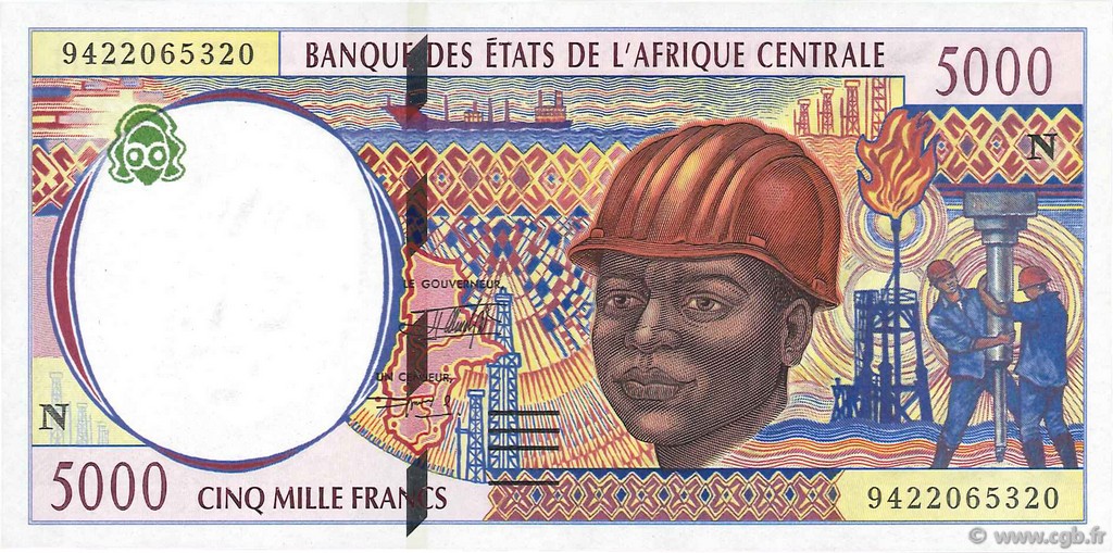 5000 Francs CENTRAL AFRICAN STATES  1994 P.504Na UNC-
