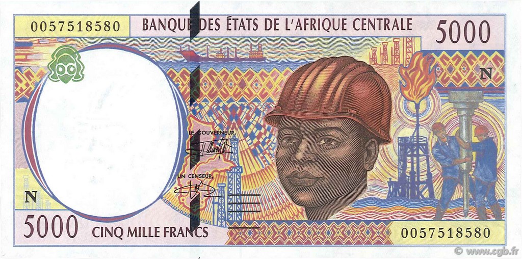 5000 Francs STATI DI L  AFRICA CENTRALE  2000 P.504Nf FDC