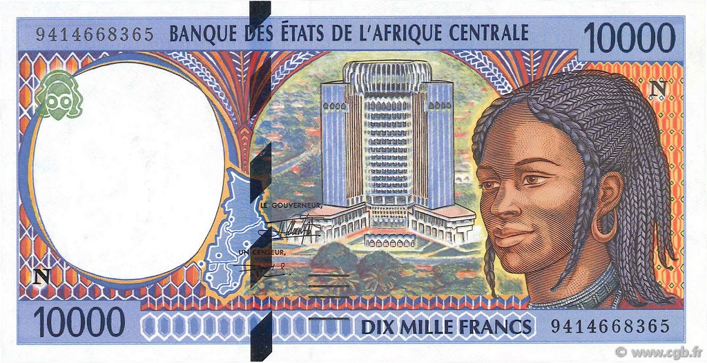 10000 Francs CENTRAL AFRICAN STATES  1994 P.505Na UNC-