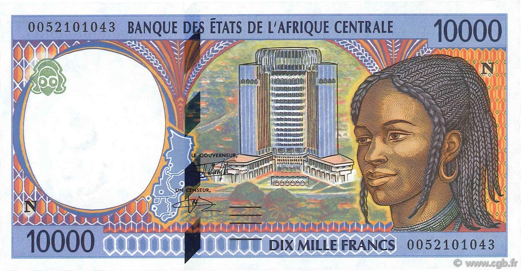 10000 Francs STATI DI L  AFRICA CENTRALE  2000 P.505Nf FDC