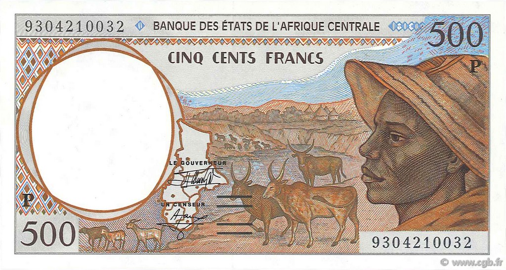 500 Francs STATI DI L  AFRICA CENTRALE  1993 P.601Pa q.FDC