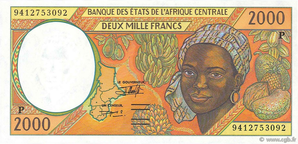 2000 Francs ZENTRALAFRIKANISCHE LÄNDER  1994 P.603Pb ST