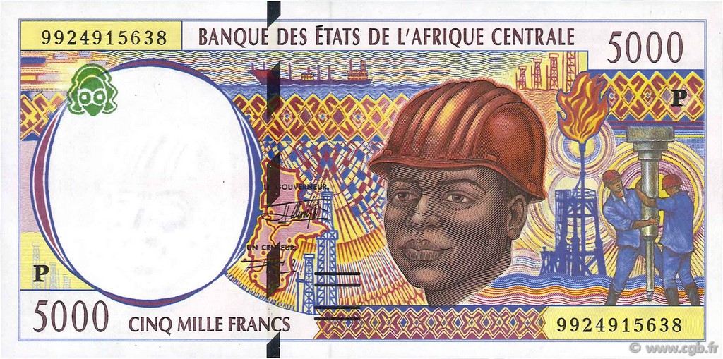 5000 Francs ZENTRALAFRIKANISCHE LÄNDER  1999 P.604Pe ST