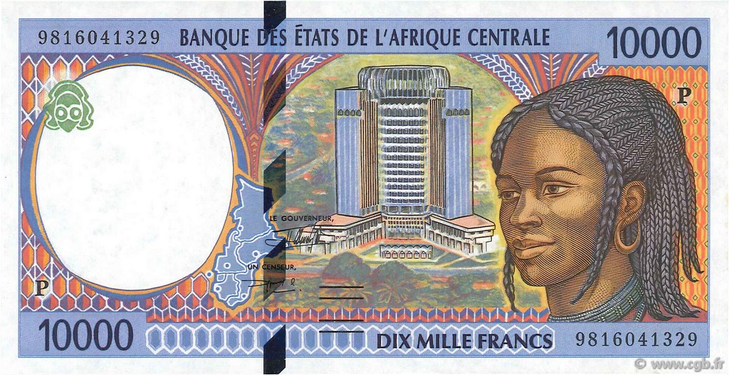 10000 Francs STATI DI L  AFRICA CENTRALE  1998 P.605Pd FDC