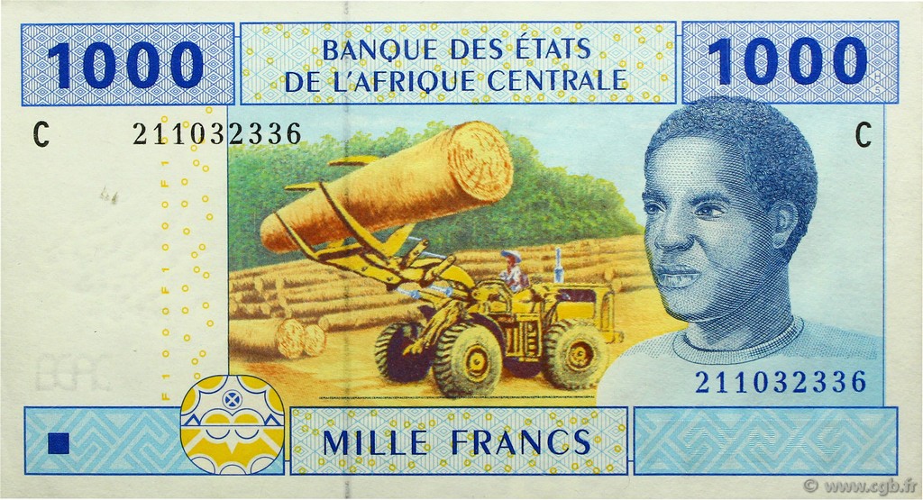 1000 Francs STATI DI L  AFRICA CENTRALE  2002 P.607C SPL