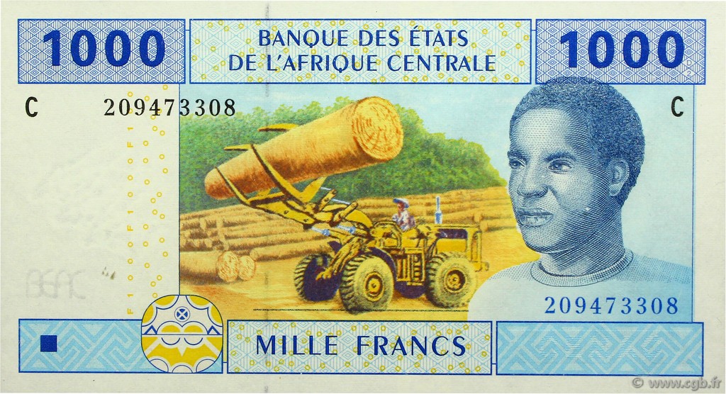 1000 Francs CENTRAL AFRICAN STATES  2002 P.607C UNC