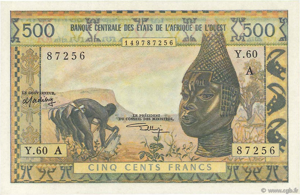 500 Francs ÉTATS DE L AFRIQUE DE L OUEST  1970 P.102Ak NEUF