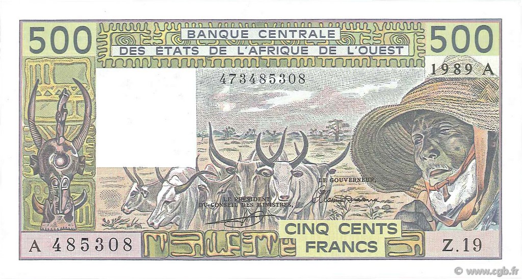 500 Francs WEST AFRIKANISCHE STAATEN  1989 P.106Al ST