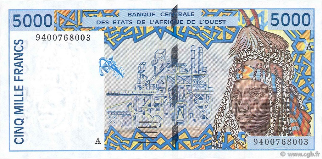 5000 Francs ÉTATS DE L AFRIQUE DE L OUEST  1994 P.113Ac NEUF