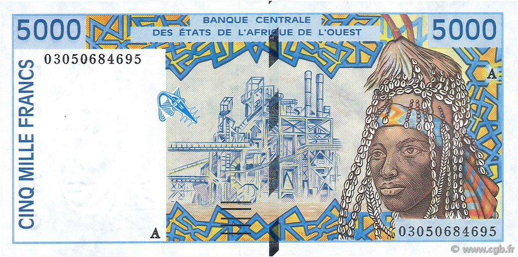 5000 Francs WEST AFRIKANISCHE STAATEN  2003 P.113Am ST