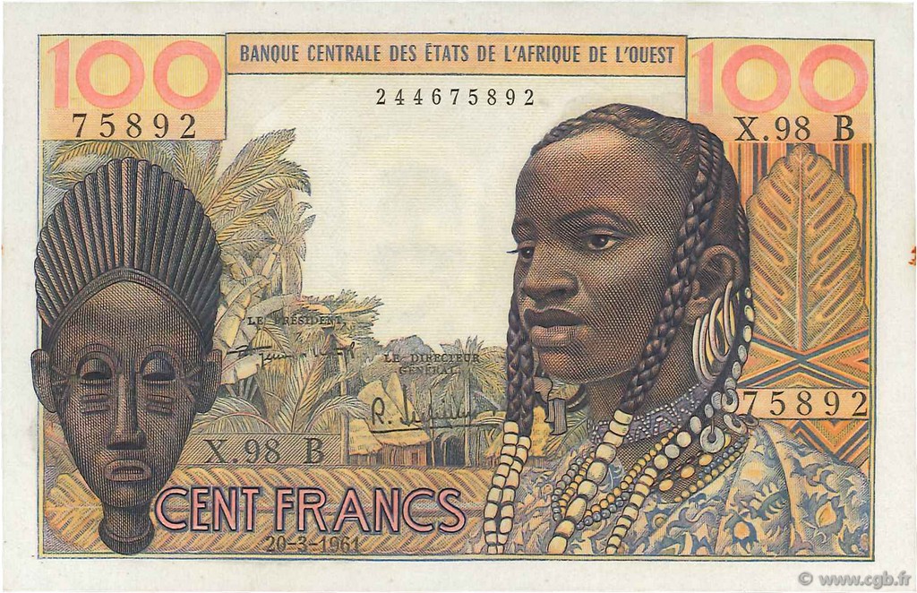 100 Francs ÉTATS DE L AFRIQUE DE L OUEST  1961 P.201Ba SPL