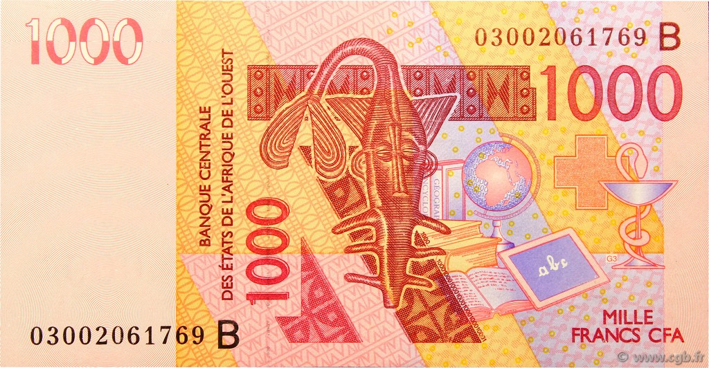 1000 Francs ESTADOS DEL OESTE AFRICANO  2003 P.215Ba FDC