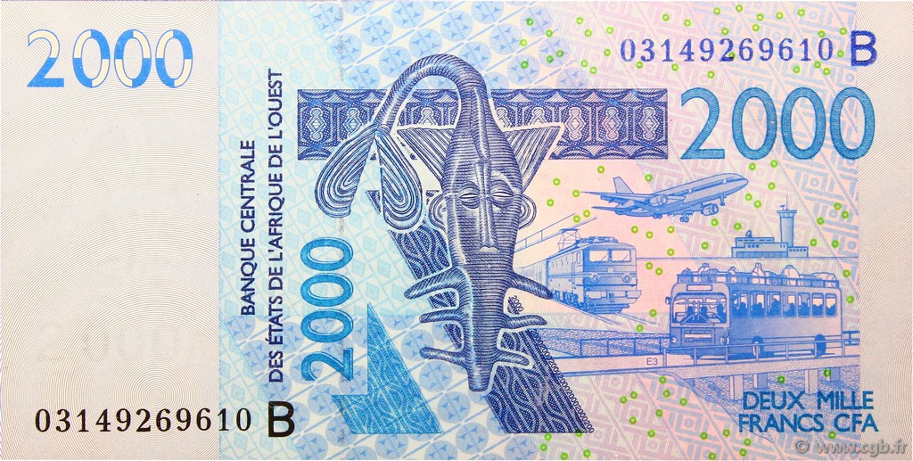 2000 Francs STATI AMERICANI AFRICANI  2003 P.216Ba FDC