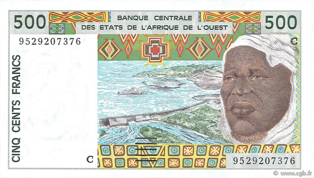 500 Francs WEST AFRICAN STATES  1995 P.310Ce UNC-