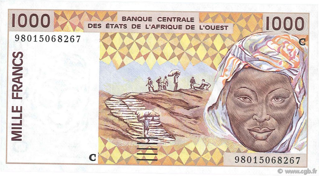 1000 Francs WEST AFRIKANISCHE STAATEN  1998 P.311Ci ST