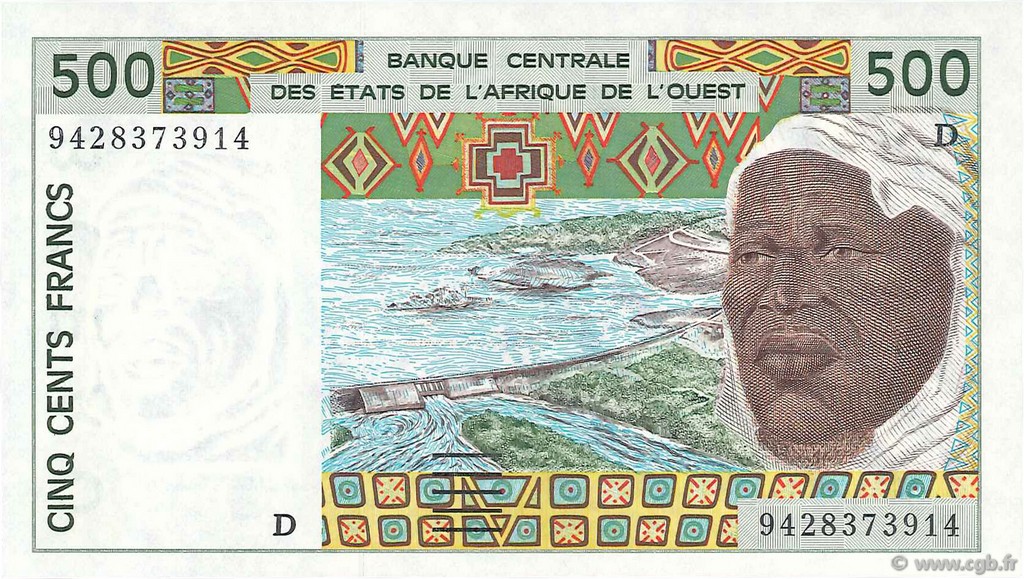 500 Francs STATI AMERICANI AFRICANI  1994 P.410Dd FDC