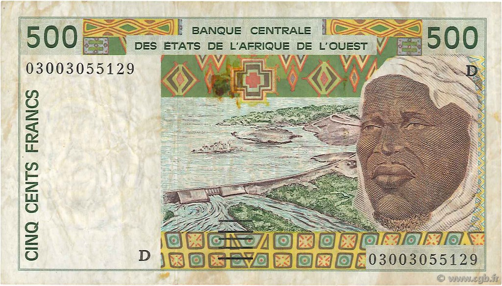 500 Francs ESTADOS DEL OESTE AFRICANO  2003 P.410Dn MBC