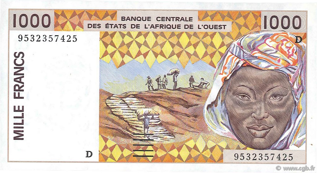1000 Francs ÉTATS DE L AFRIQUE DE L OUEST  1995 P.411De NEUF